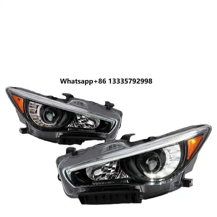 

Headlight Assembly Fit for Infiniti Q50 2014-2022 with W/o AFS Black Housing LED DRL Projector Headlamps