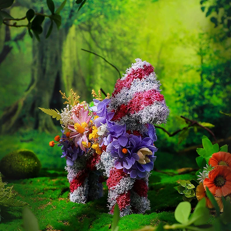 DIY Cute Colorful Horse Decoration Model Kits Custom Crafts Dried Flower Material Package Originality Gifts Ornament