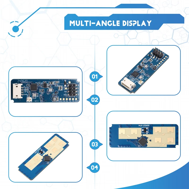New 24G Gesture Recognition Millimeter Wave Radar LD2450A Human Proximity Sensing Switch Radar Module