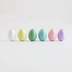 50Pcs/Pack Easter Day Painted Eggs Wooden Beads DIY Kids Toys Bracelet Accessories