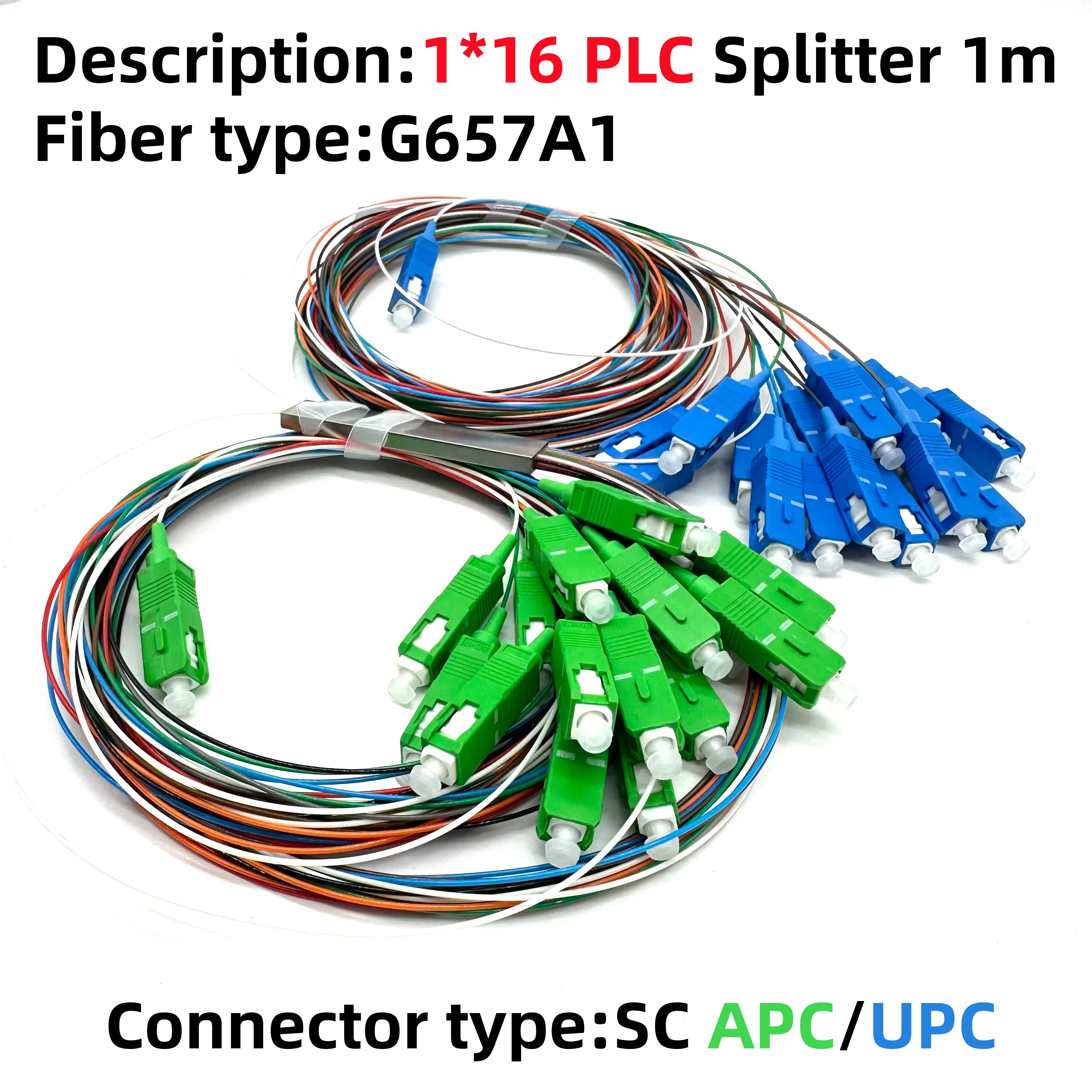 ftth-光ファイバースプリッター-plc-1x16-スプリッター-g657a1-コネクタ-sc-apc-upc-光シングルモードシンプレックス鋼管-1-メートル-pvc-カラー