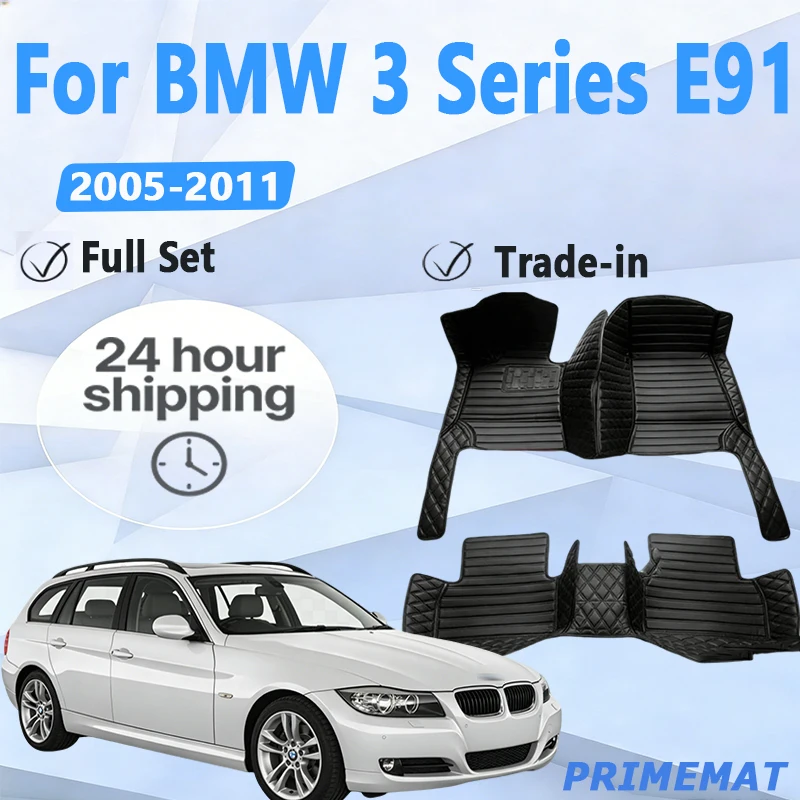 Lujo Para BMW Serie 3 E91 Touring Wagon Estate 2005 ~ 2011 5 asientos alfombrillas de coche almohadilla impermeable Tapetes Para automóvil Coche
