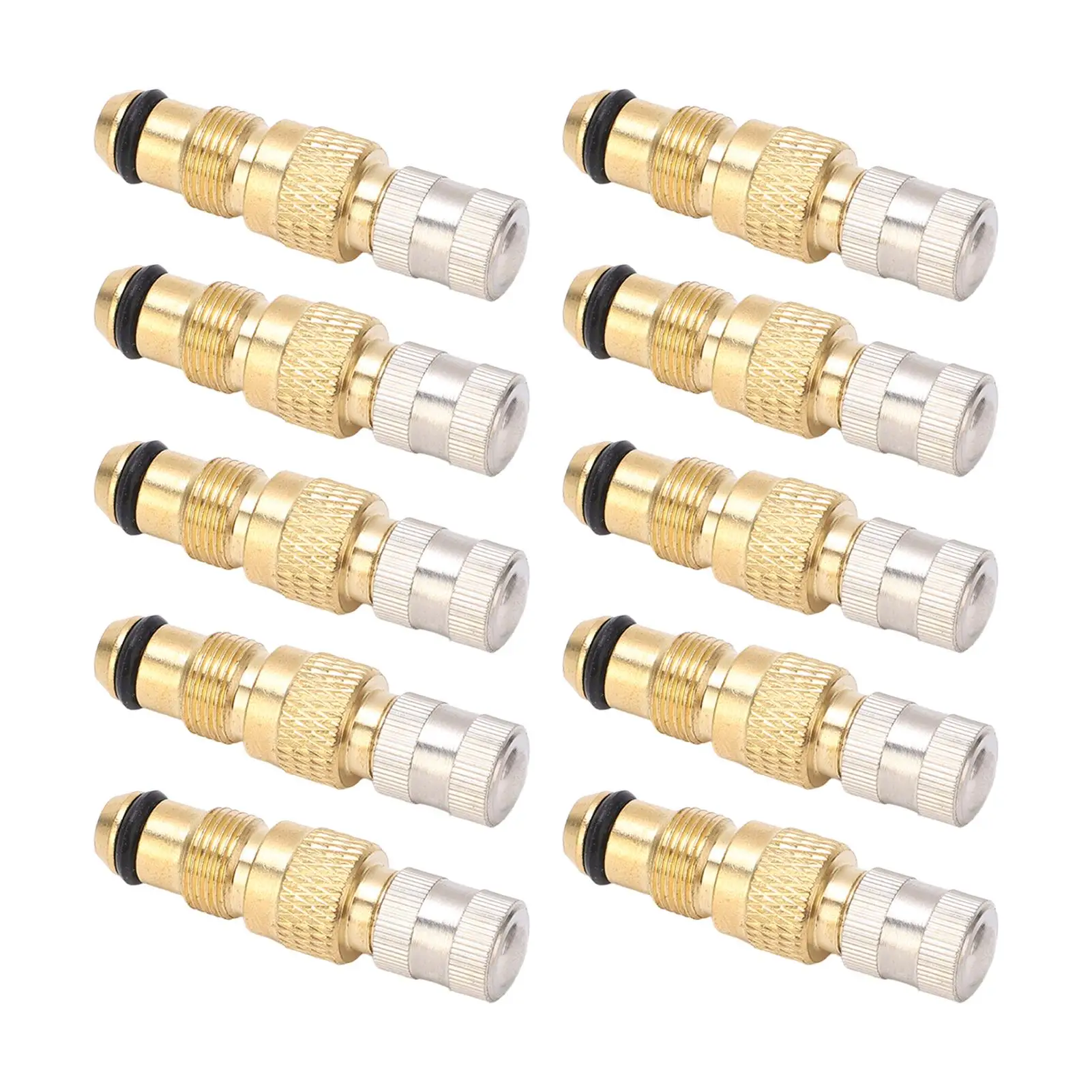 10PCS TR218A Tractor Tire Brass Valve Stem Air Liquid Valves with CH3 Core Housings - Replacement Set