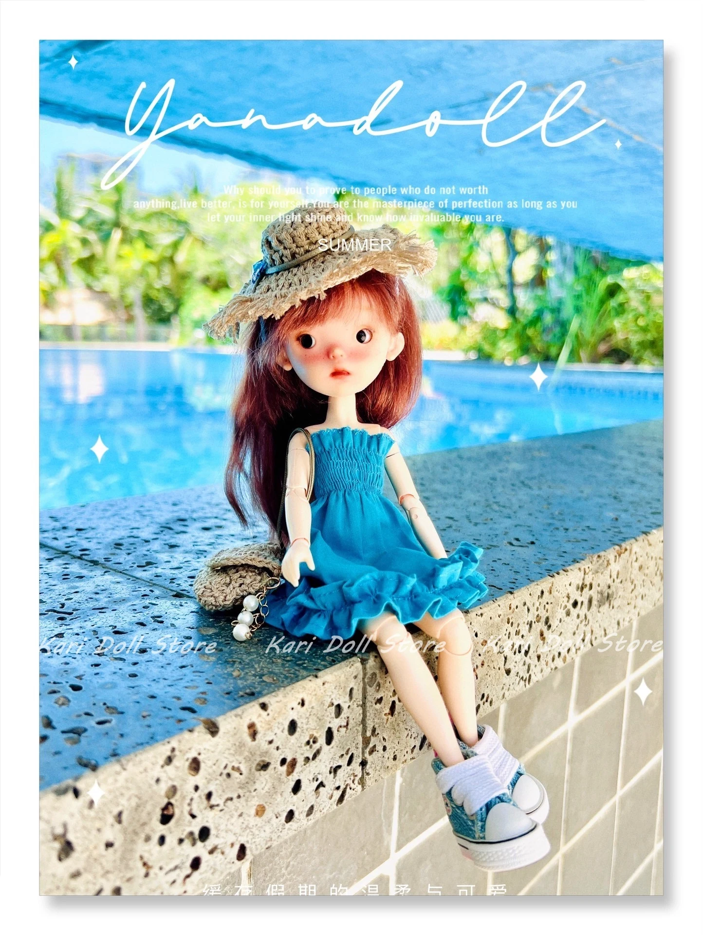 Vestiti e gonne per bambole Kari Pure fatti a mano 2025 Blu estate nella serie resort per la bambola Landazz Landoudou
