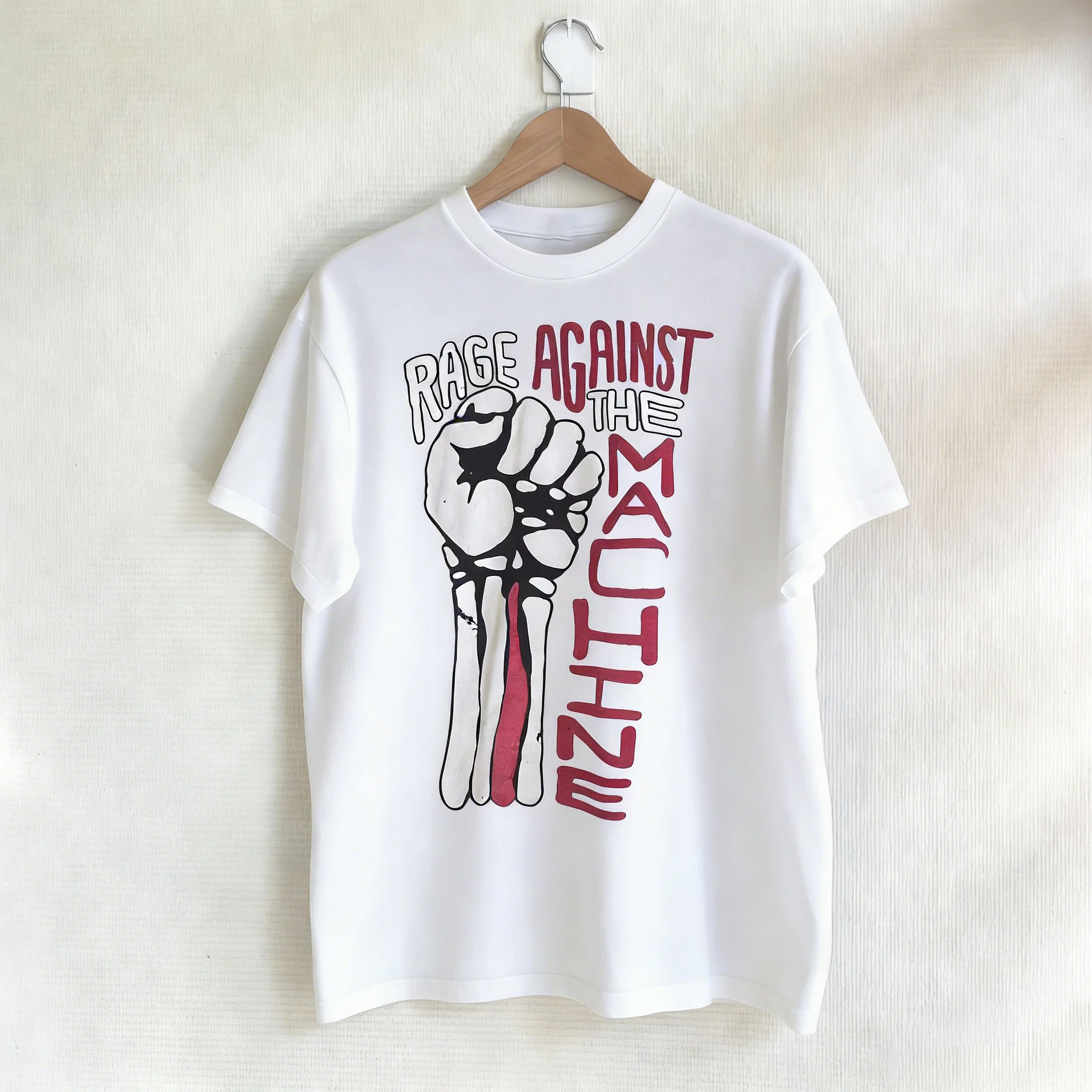 Rage Against The Machine Band Hand Up T Shirt Unisex T Shirt Men's T-Shirt Black Casual Crew Neck Cotton Tee Men Women Summer