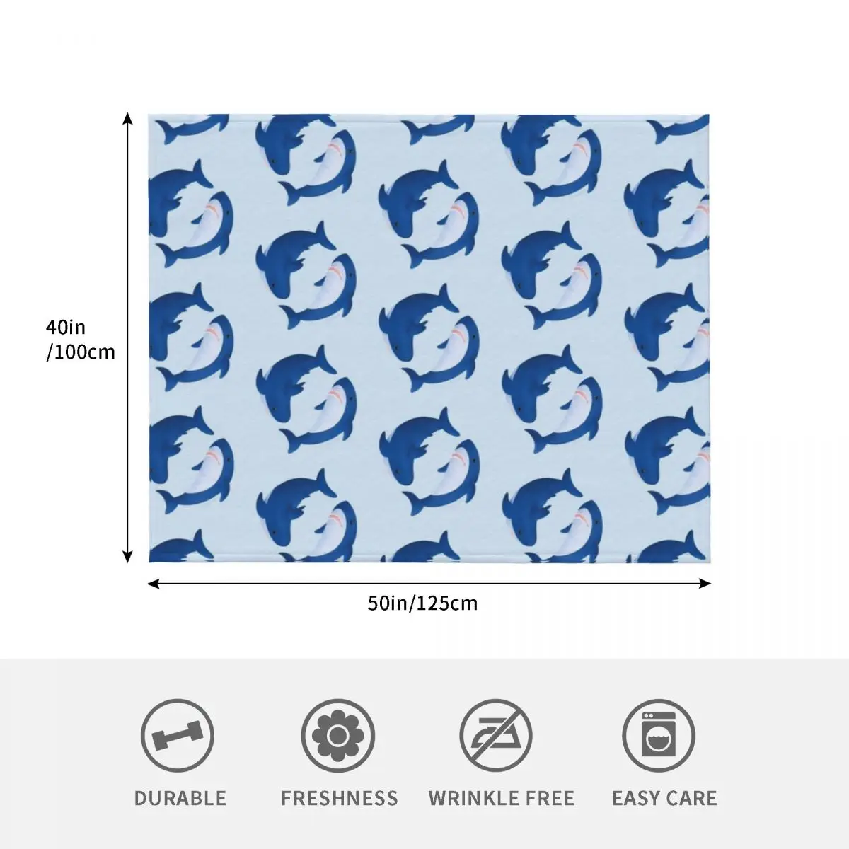 بطانية رمي بنمط سمك القرش من Brucie & Archie Blahaj، بطانيات فاخرة منقوشة ناعمة #4