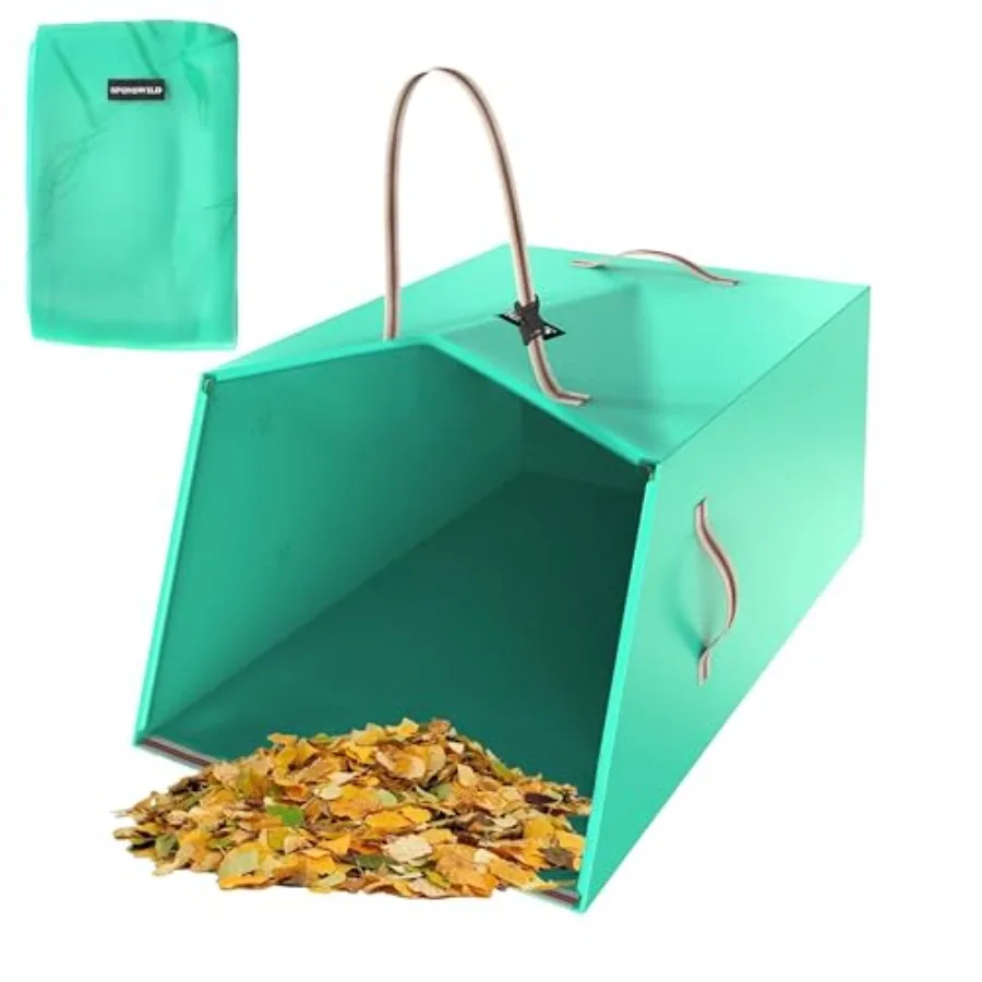

Мешок для сбора листьев и садового мусора, многоразовый, складной, портативный, с регулируемой ручкой, для уборки сада и газона, 50 галлонов