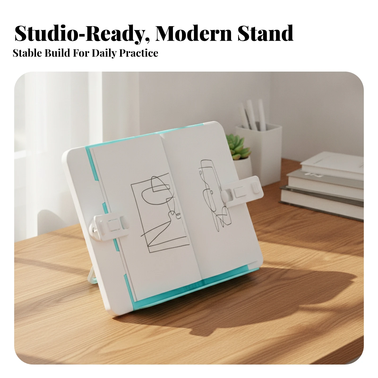 Adjustable Sheet Music Stand Foldable Tripod Base with Secure Page Clips Stable Support for Rehearsals Lessons and Live Shows