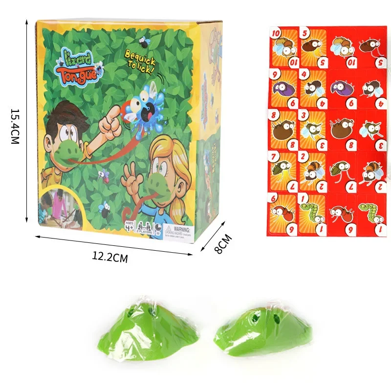 مجموعة ألعاب حفلات عائلية من Super Speed Lick Chameleon Frog Tongue مع بطاقات أنشطة ممتعة للعب الهدايا والترفيهية للأطفال