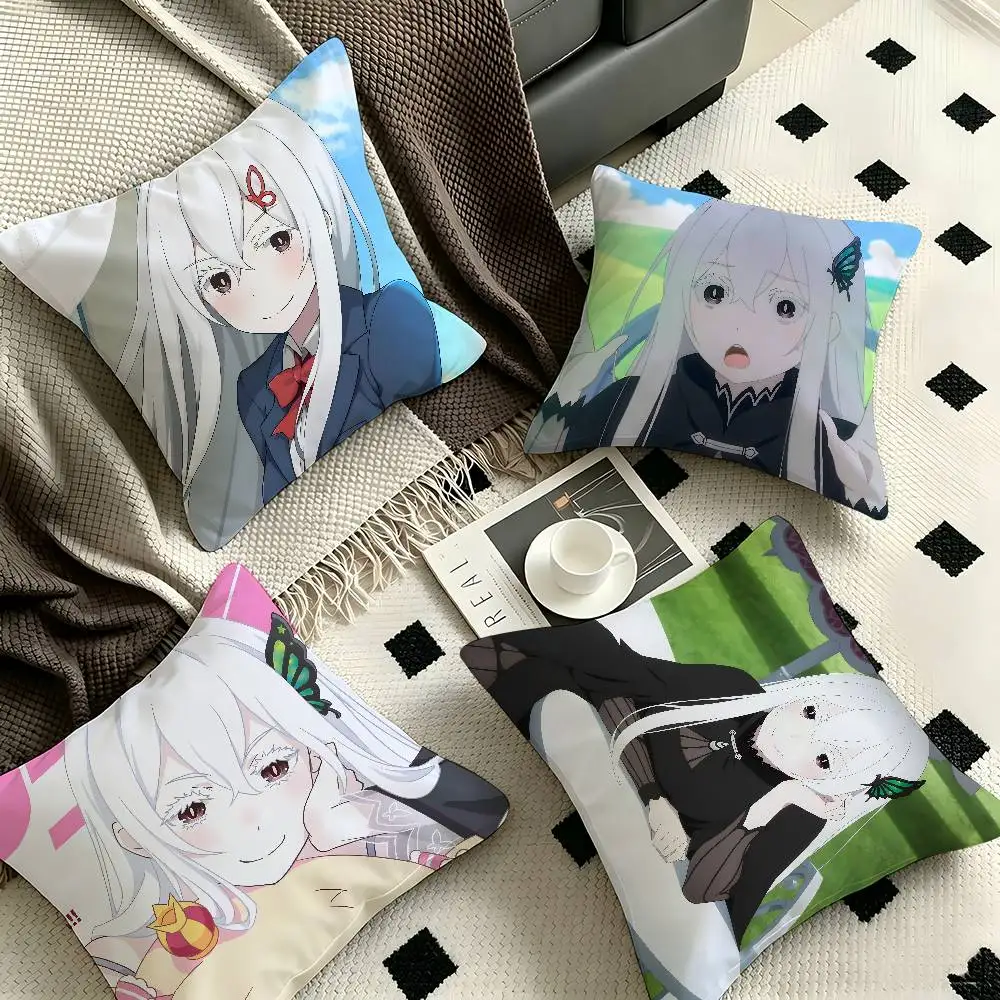 1pc Echidna Anime Characters Pillow Case Fashion Square Pillowcase Bedroom Sofa Room Ins Decoration Leisure