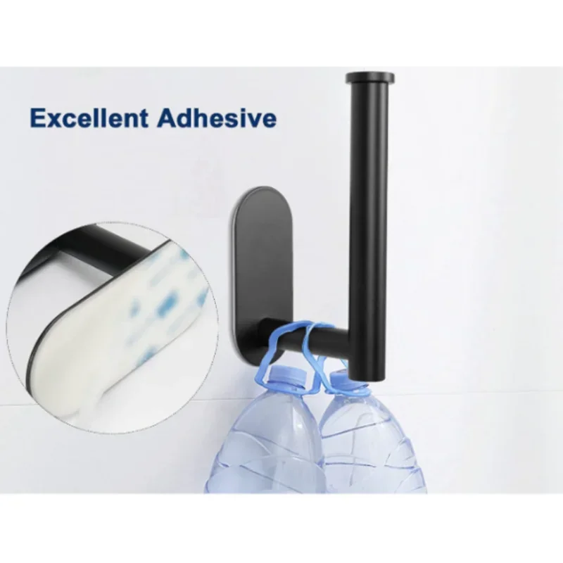 No Punching Wall Mounted Toilet Paper Holder Rustproof Anticorrosion Bathroom Kitchen Roll Paper Toilet Holder view 5