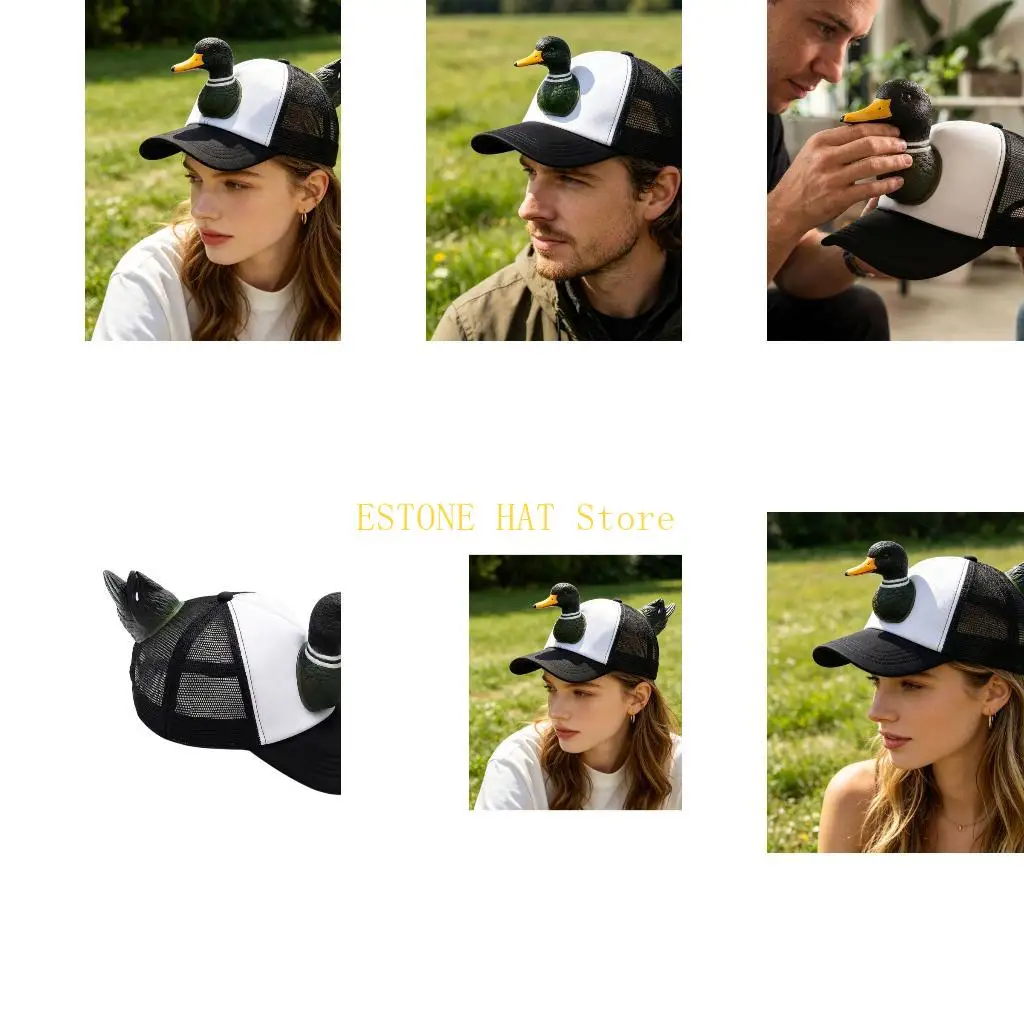49MF Unique Sports Hat Baseball Cap with Duck Tail Trim and Mesh Panels for Travel, Music Festival, and Casual Wear