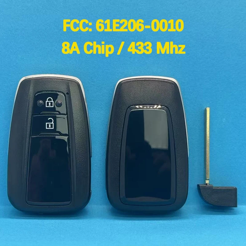 CN007124 Aftermarket 2 Buttons Smart Remote Key FCC BR2EX 61E206-0010 8A Chip 433 MHz Keyless Go For Toyota C-HR 2017-2021