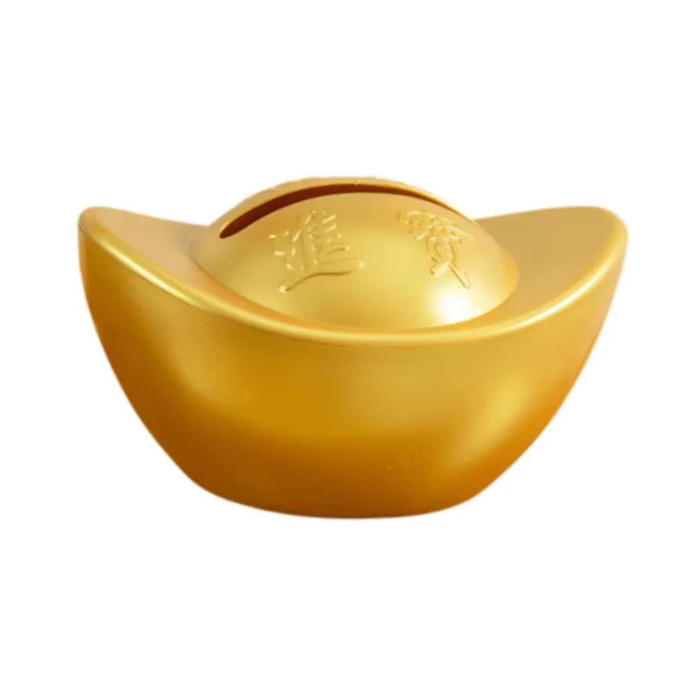 Yuan Bao Shape Ingot Yuan Bao Tissue Box Decorative Silver/Gold Desktop Tissue Holder Feng Shui Decor Spring-Loaded Tissue Case