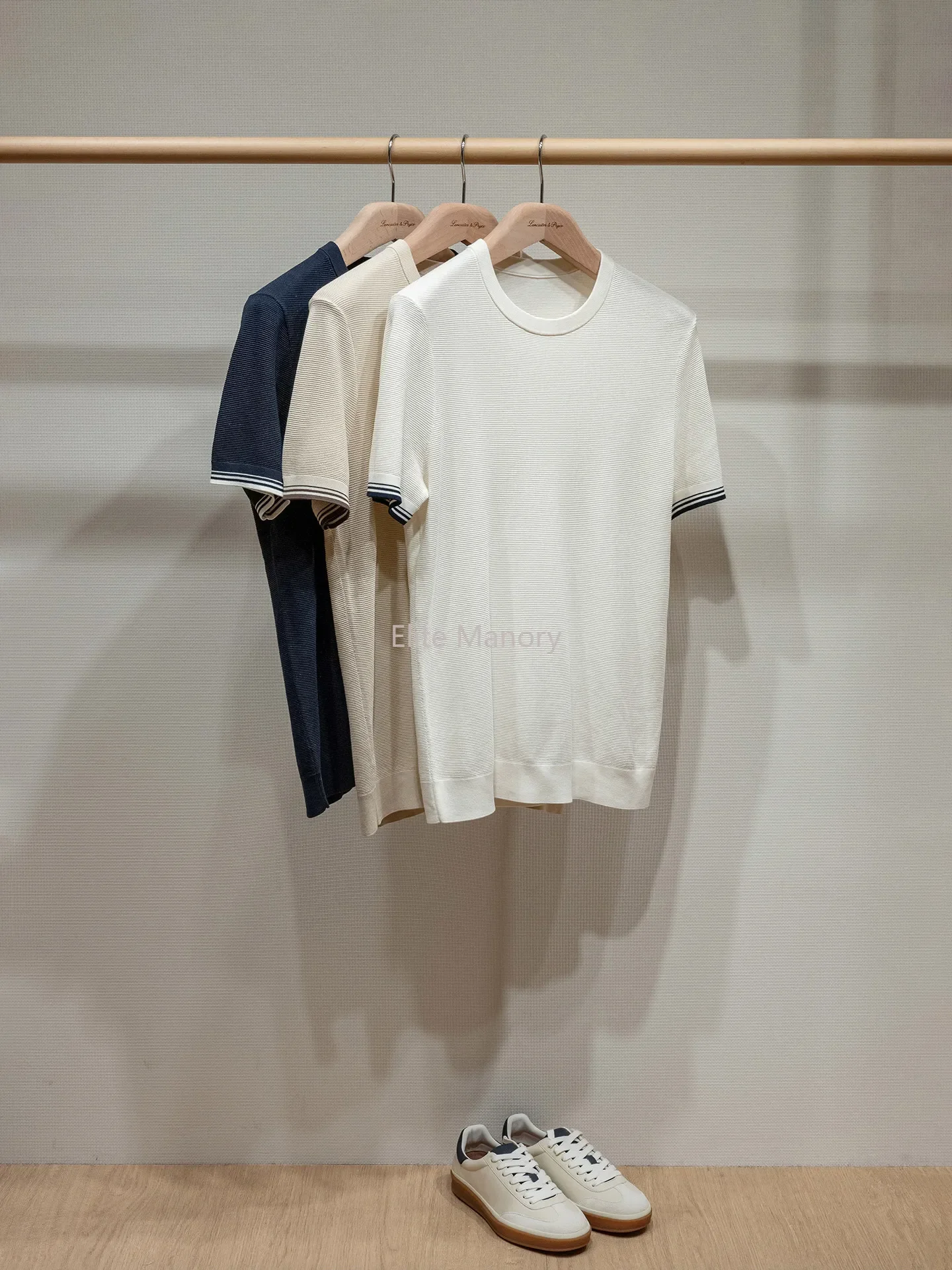 Old money style High-end mulberry silk cotton blend, breathable and comfortable round neck knitted short-sleeved T-shirt