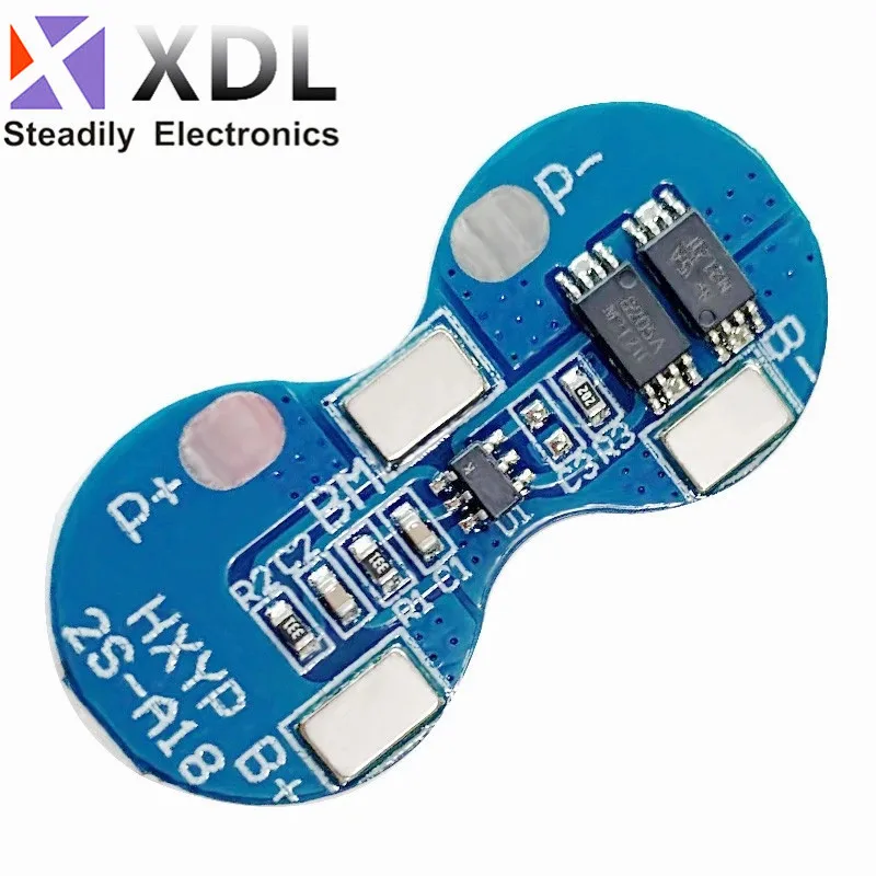 2S Li-ion 18650 Lithium Battery Charger Protection Board 7.4V Overcurrent Overcharge Overdischarge Protection 4A 2 Series BMS