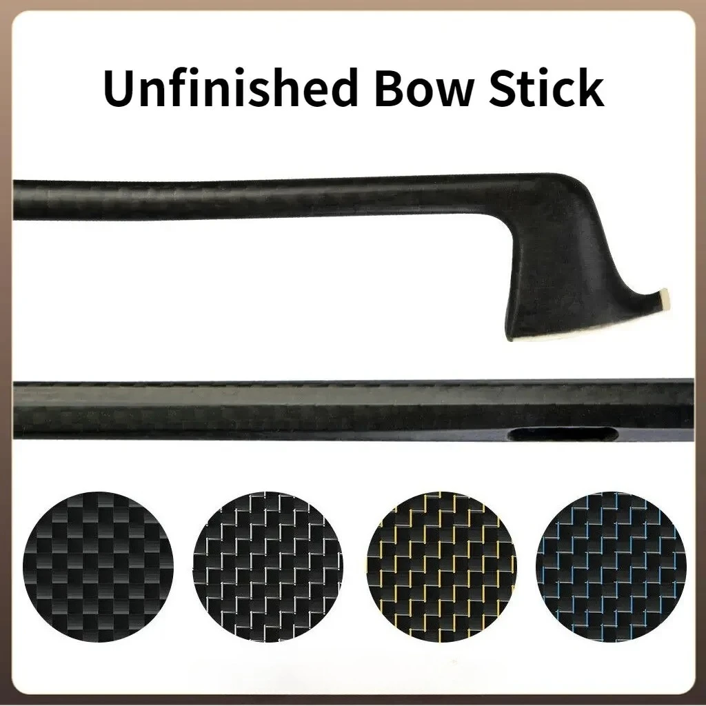 

Unfinished Grid Carbon Fiber Stick Blank Silk Braided For 4/4 Violin Fiddle Carbon Fiber Bow