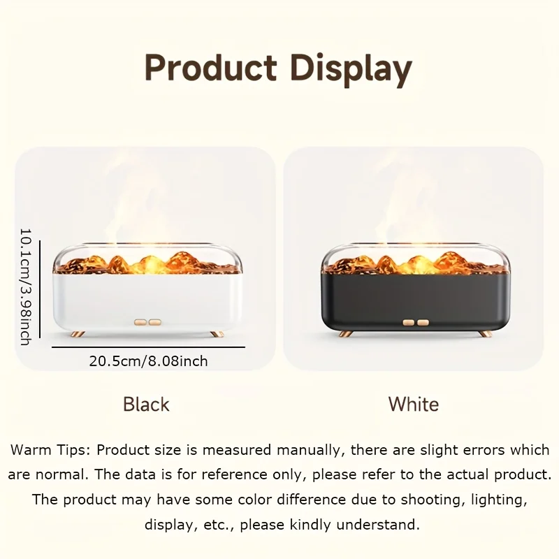 Simulated Flame Humidifier Three-Speed Timing Quiet Operation Is A Humidifier Suitable For Office/Bedroom/Living Room