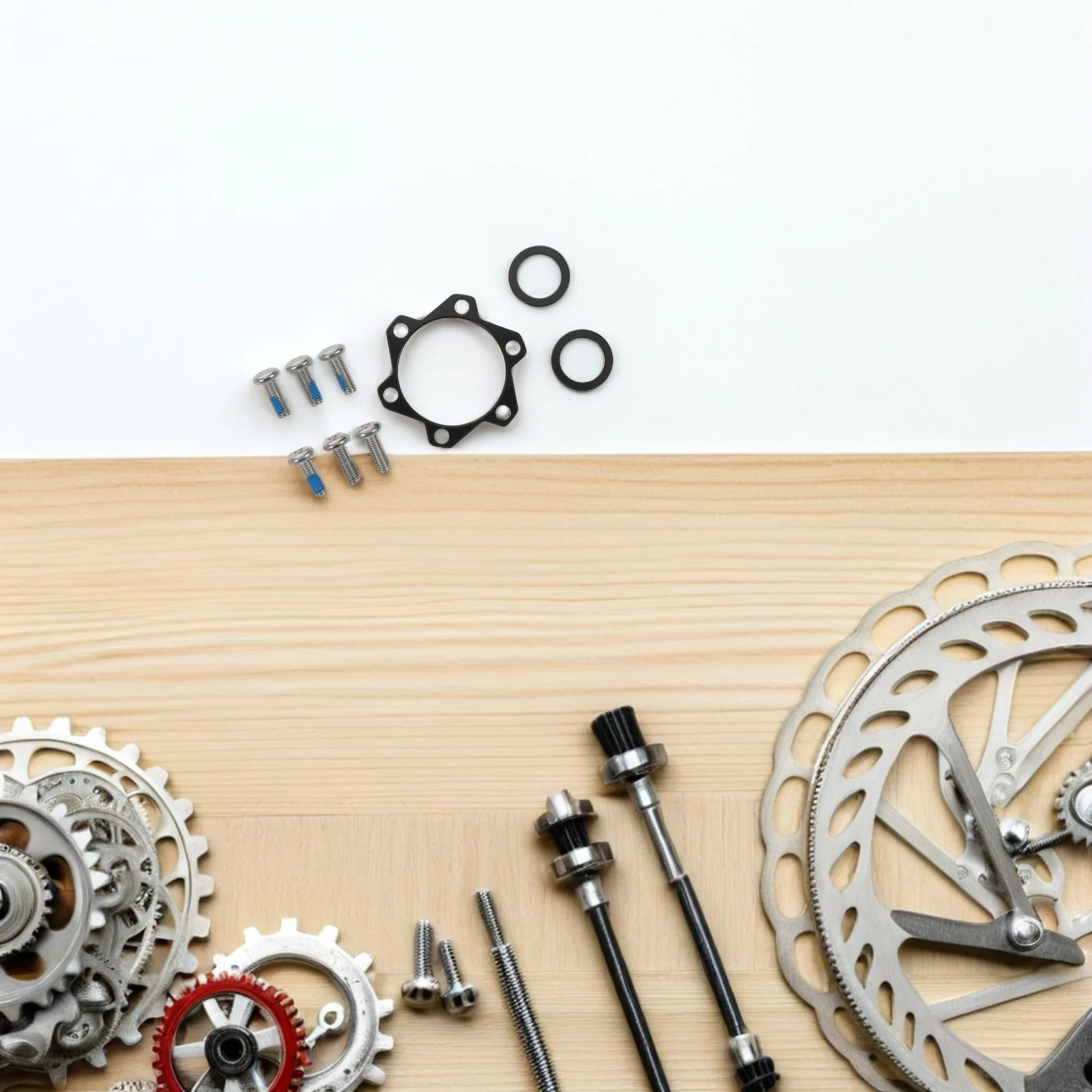 

1 Set Bicycle Hub Adapter Disc Brake Mounting Kit For 6-Bolt Rotor Fork Wheel Conversion Front Axle Alignment Non Boost To Boost