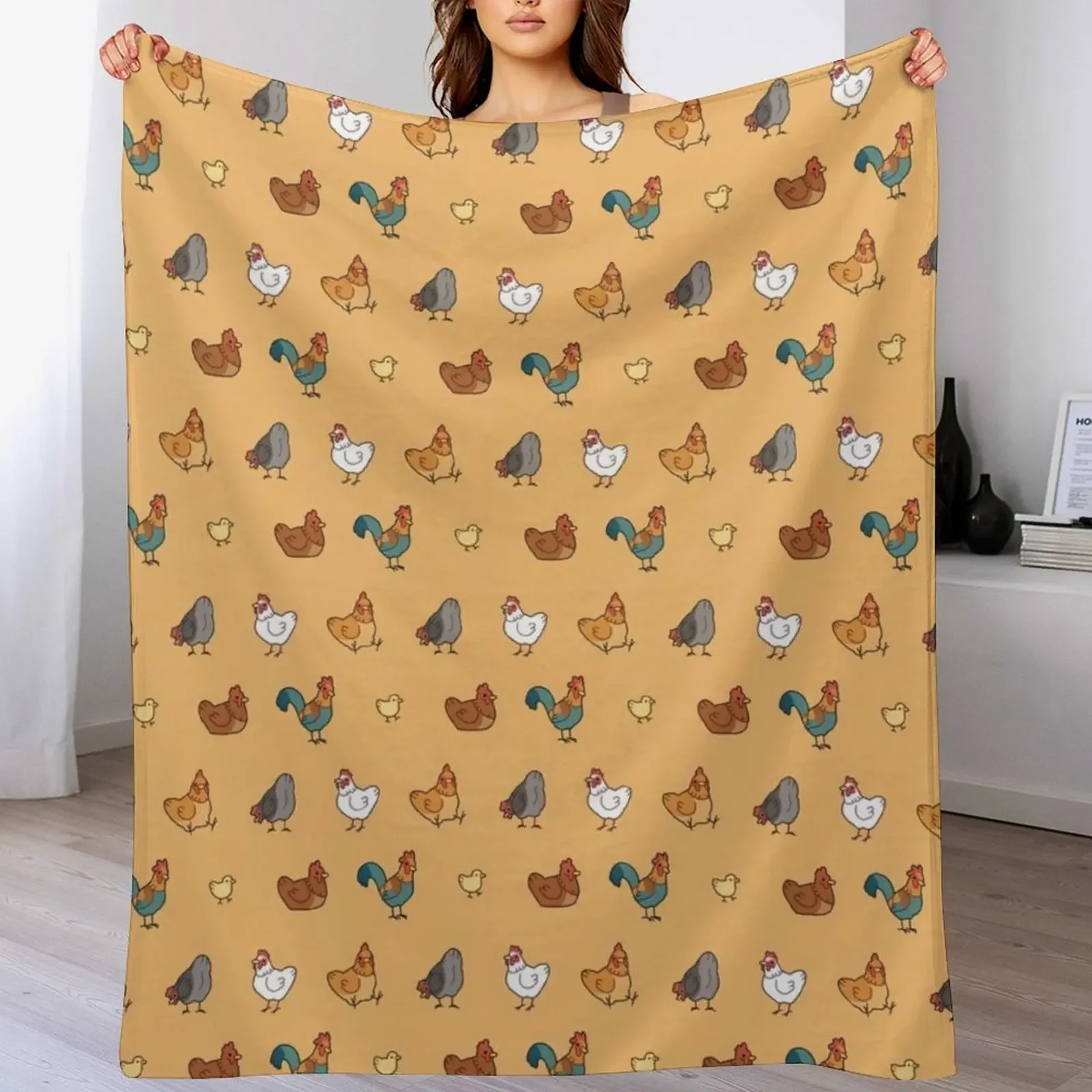 Chickens! Throw Blanket Ultra Soft Flannel Fleece Blanket for All Seasons