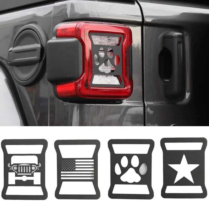 

Metal Car Rear Lamp Hood Sticker Tail Light Cover Decoration Protective Taillight Guard for Jeep Wrangler JL 2018-2023