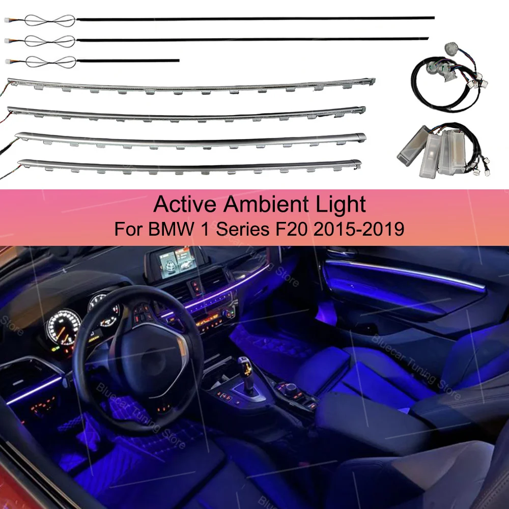 Dynamic Active Ambient Light For BMW 1 Series F20 Car Indoor Decoration Atmosphere Lamp MMI Bluetooth APP Control Refit Part