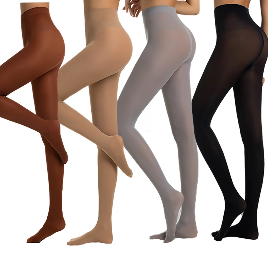 

Stretchy High Waist Footed Pantyhose, Soft Tights for Women Daily Casual Wear & Dance Activity