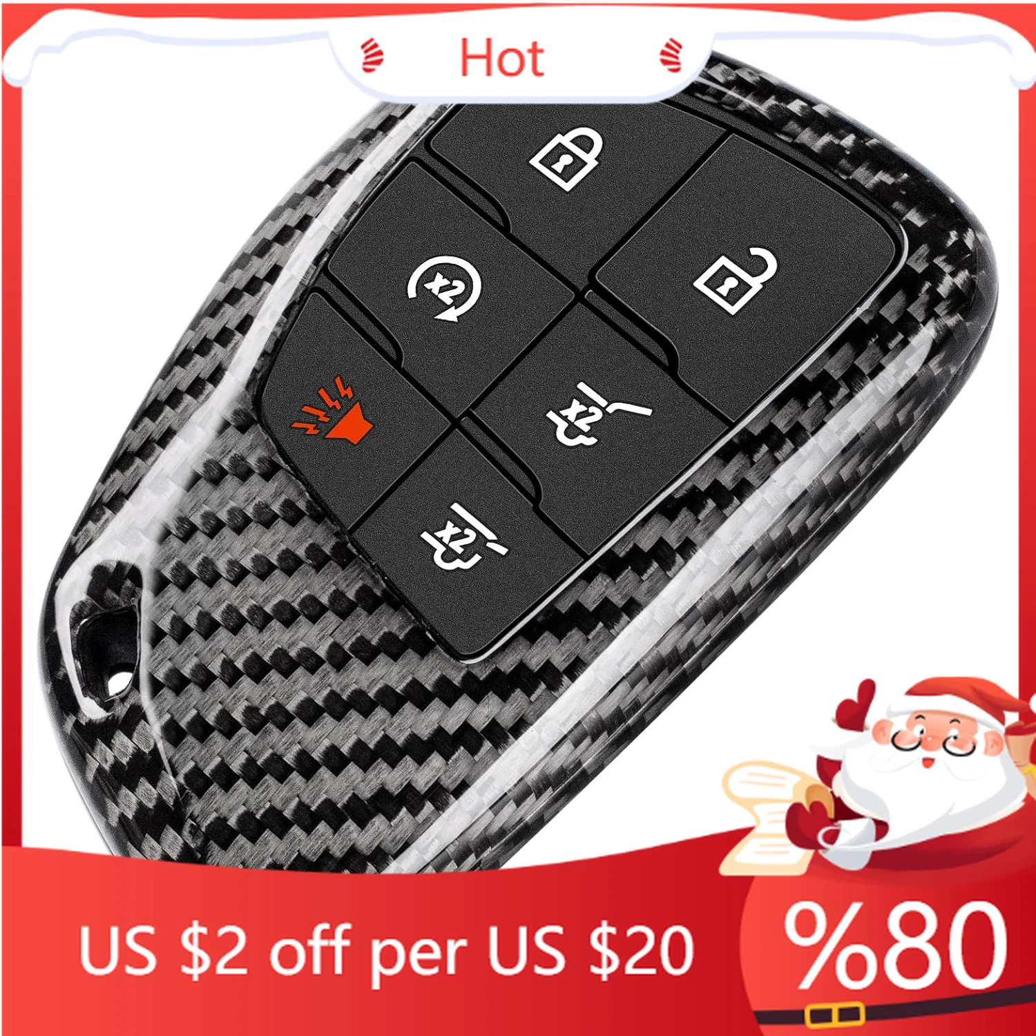 

Hot Real Carbon Fiber Key Fob Cover Case Protector Shell for Chevy Chevrolet Silverado Suburban Tahoe GMC Sie Interior Stickers