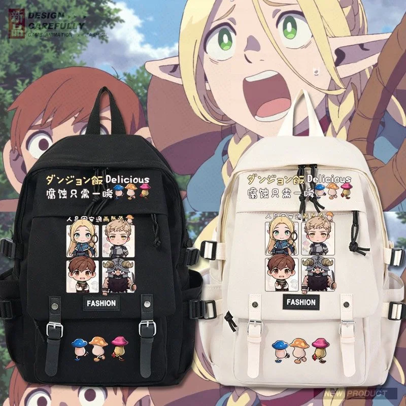 

Anime Delicious in Dungeon Cartoon Backpack Mochila Teenarges Schoolbag Men Women Fashion Shoulder Laptop Outdoor Travel Bags