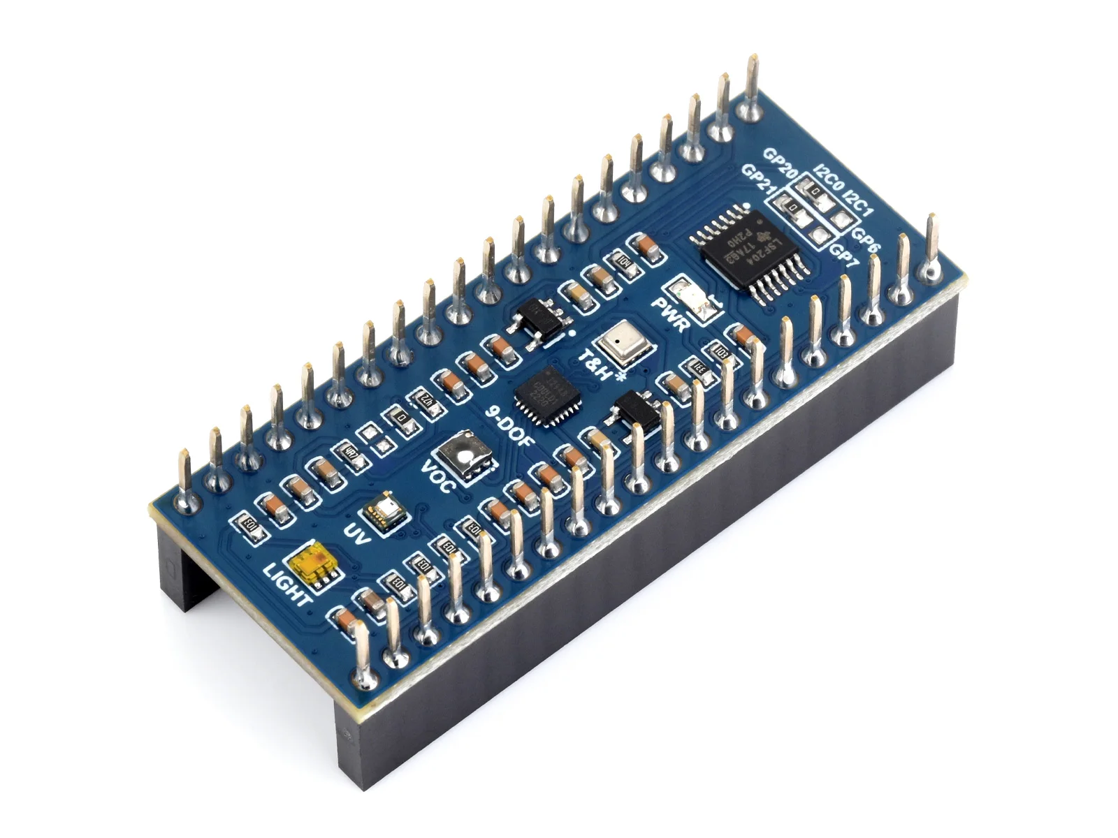 

Environment Sensors Module for Raspberry Pi Pico,I2C Bus,Onboard TSL25911FN digital ambient light/ BME280/ICM20948 motion sensor