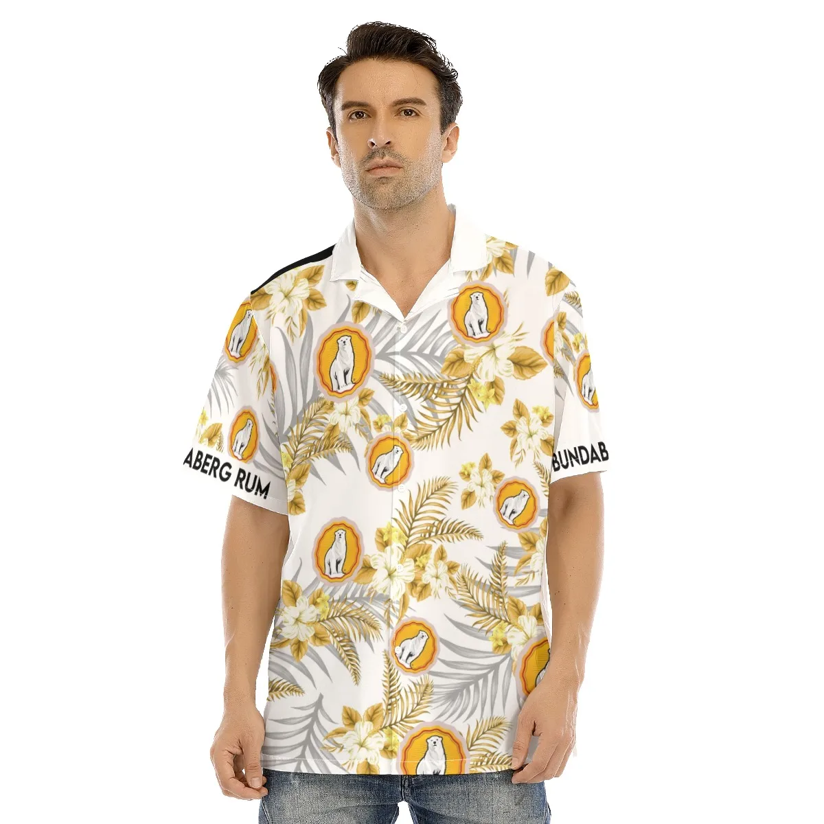 

New Hawaiian Shirts Cuban Collar Polar Bear Top Beach Style Yellow Flowers Pattern for Men Vintage 3D Print Oversize for Men And