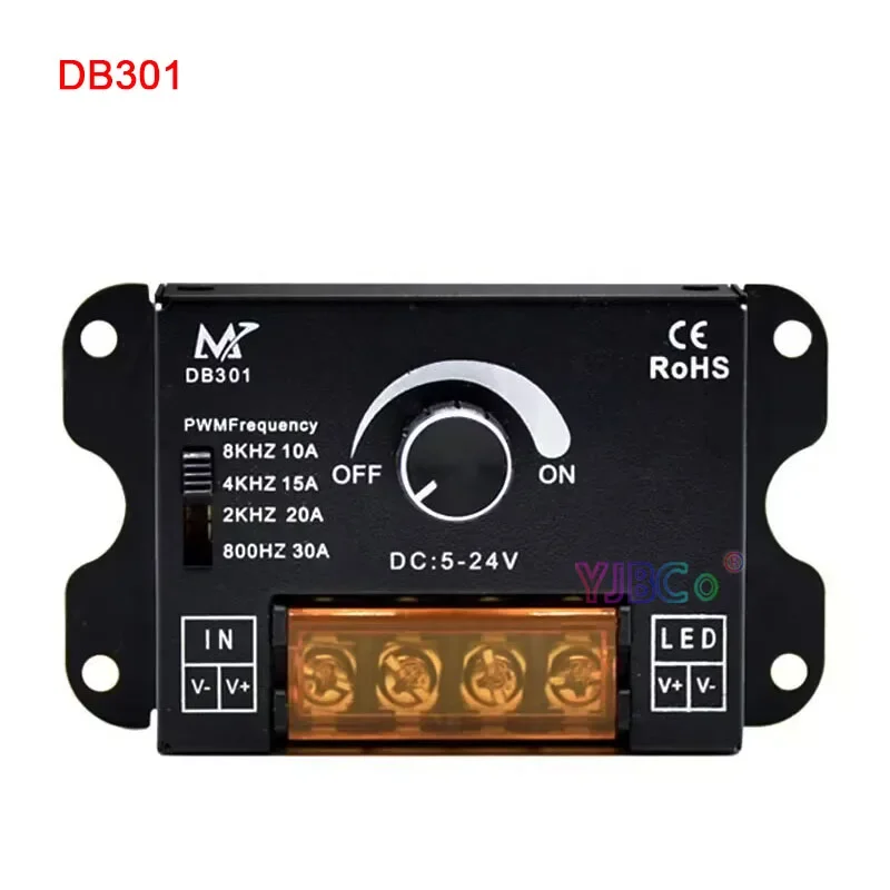 5~24V 12V Single color Knob dimmer monochrome led strip switch controller 30A Single High speed Amplifiter power Signal Repeater