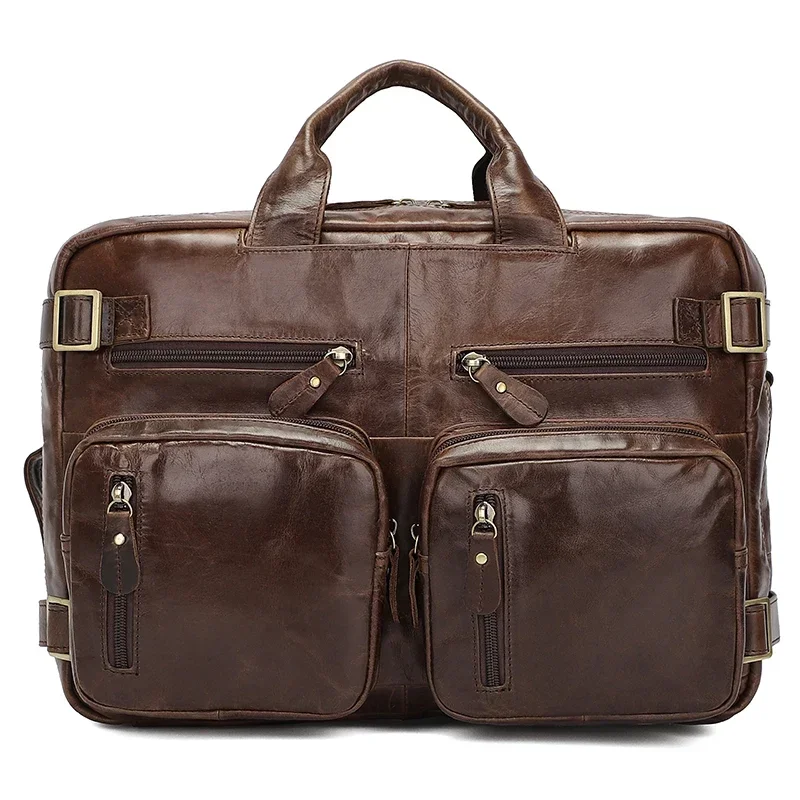 

Nesitu High Quality Black Coffee Brown Top Grain Genuine leather Men Briefcase Business Travel Messenger Bags Portfolio M7026