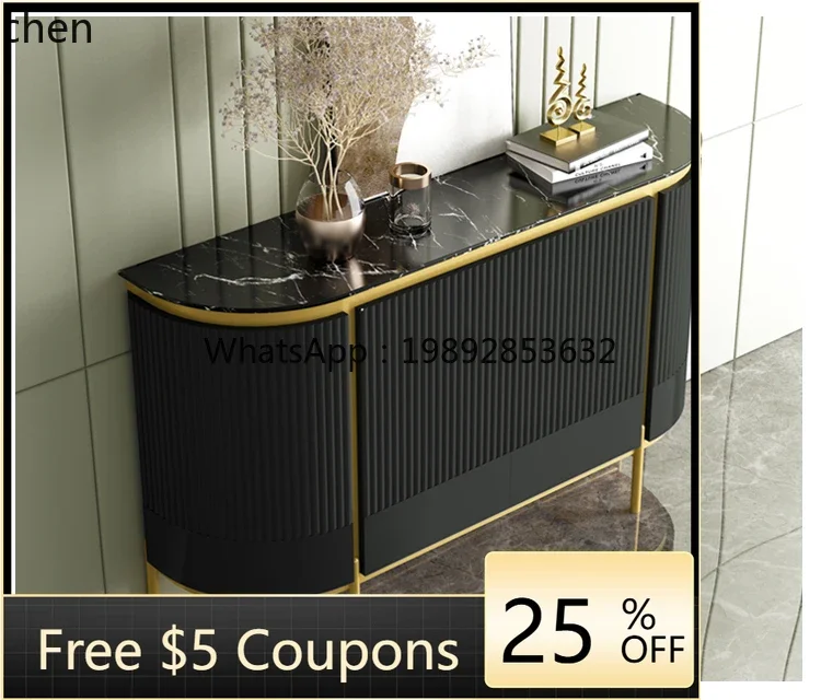 AB  Entrance Cabinet Living Room Home Dining Side Cabinet Marble Simple Modern Decorative Cabinet Slate Panel