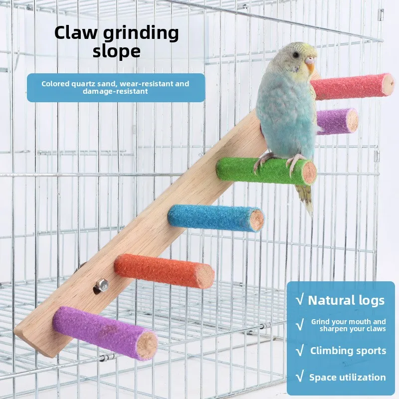 

Bird Matte Station Pole Parrot Grinding Claws Molar Teeth Station Bar Stand Tiger Skin Xuanfeng Wooden Stick Birdcage Pet Toy