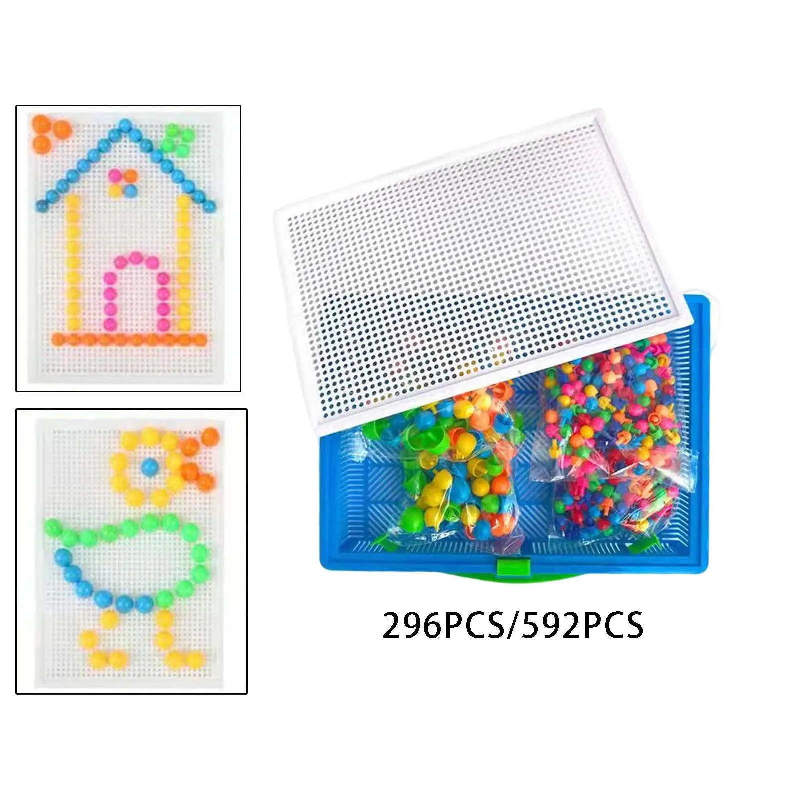 

Educational Mushroom Peg Puzzle Early Learning Toy Activities Mushroom Nails Pegboard for Age 3+ Sorting Counting Game Preschool