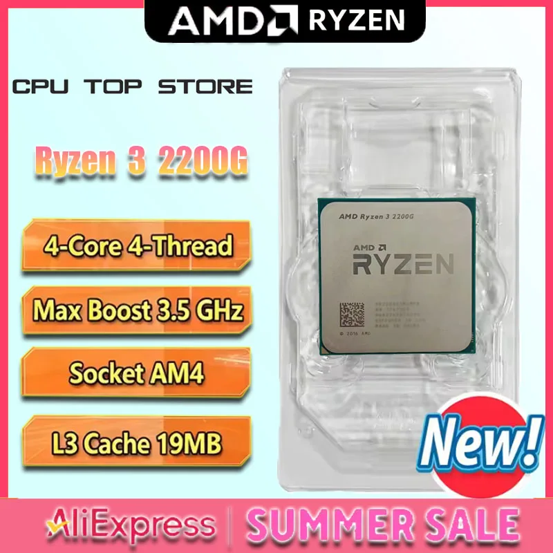 

AMD R3 2200G Quad-Core Quad-Thread 3.5GHz 14nm Socket AM4 Processor Without Cooler