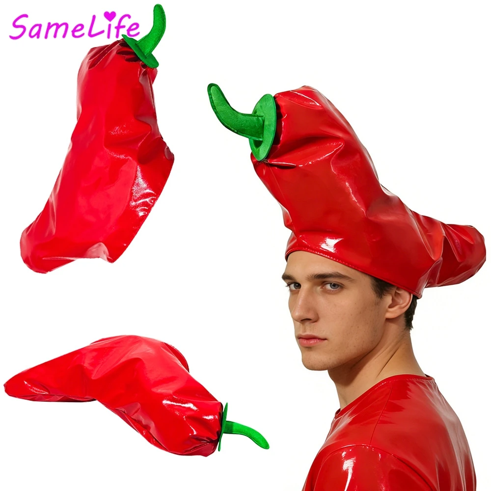 

Funny Easter Food Pepper Hat Cosplay Fantasy Prop Kitchen Stage Women Men Costume Disguise Accessories Halloween Fantasia Decor
