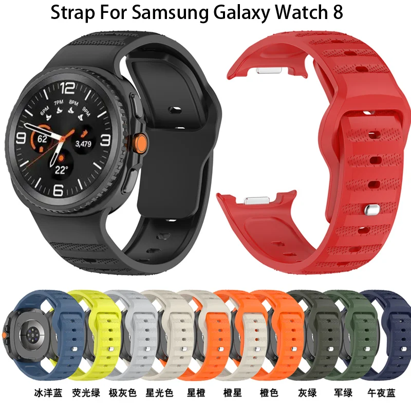 Correa de silicona Original para Samsung Galaxy Watch 8, pulsera clásica Galaxy Watch 8, 44mm, 40mm, accesorios de pulsera transpirables