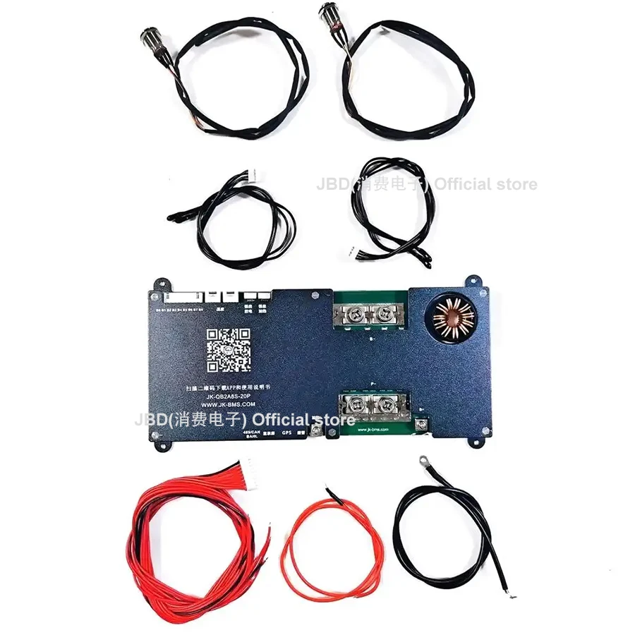 JK Smart BMS QB2A8S20P Lifepo4 BMS 4S 8S 12V 24V 200A Continuous 400-3000A Peak Current Car Start Battery Active Balance BMS