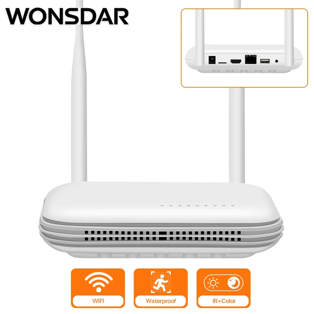 WONSDAR 8CH H.265 Onvif Network WiFi NVR 2.5'' HDD Video Recorder Wireless Security System For IP Camera Support Face Detection