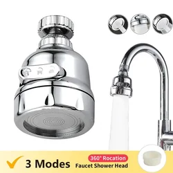 Pommeau de douche aérateur universel, 3 modes, adaptateur de cuisine, pression domestique, moteurs d'économie d'eau, filtre anti-éclaboussures, connecteur de buse de robinet