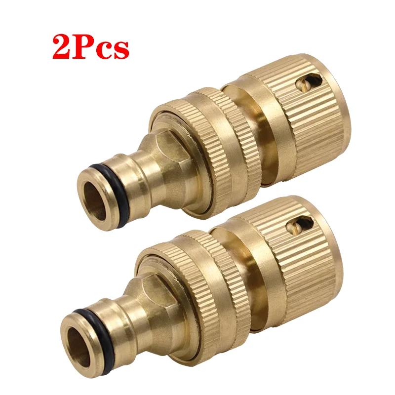 2Pcs 3/4 Inch Brass Garden Hose Connector Quick Connect Swivel Joint for Garden Hose Irrigation Watering Car Washing
