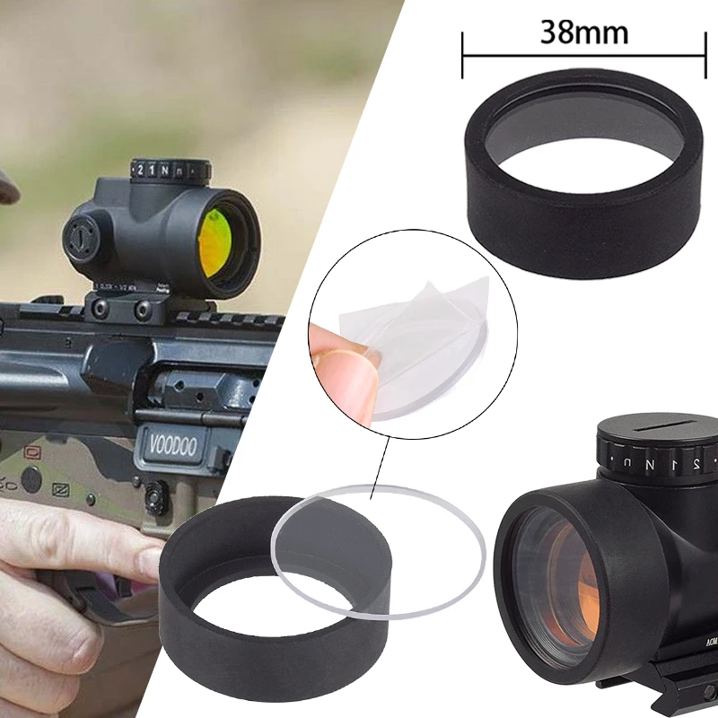 

Тактическая прозрачная защитная передняя крышка объектив 38 мм для MR Red Dot Sight Cover Водонепроницаемая быстрая высокая четкость
