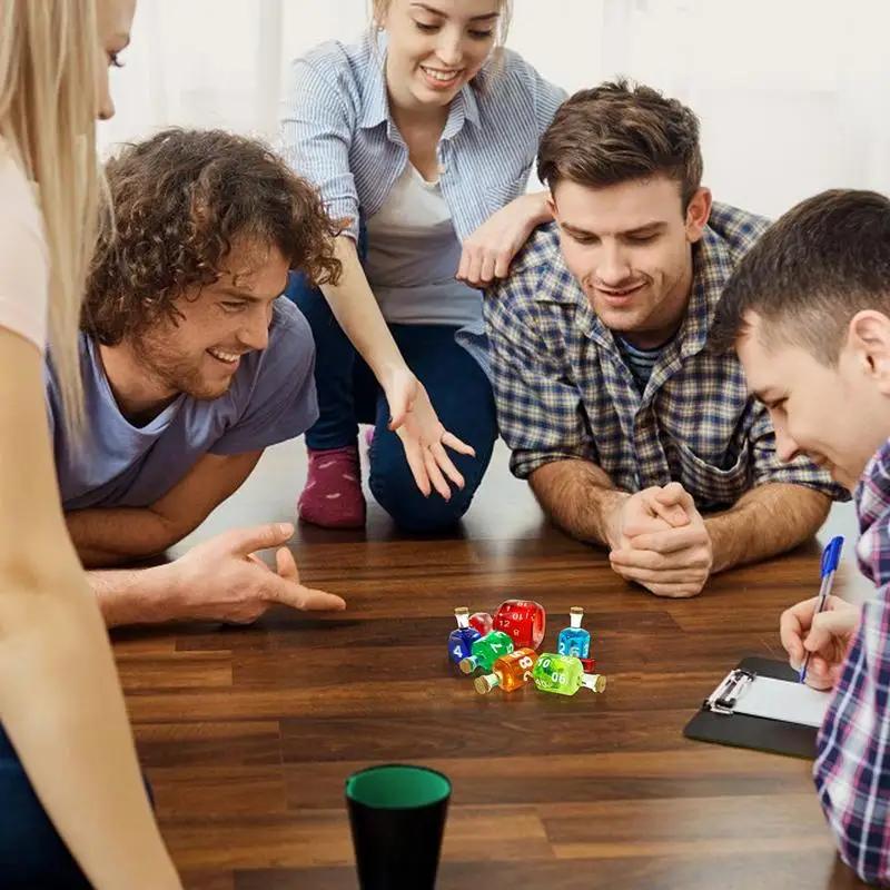 Juego de dados de silicona de 7 piezas, juego de dados de Poción, juego de rol con construcción de resina, dados geniales inspirados en astrología