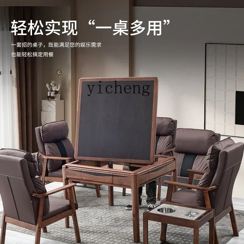 P6/29  mahjong table and dining table dual-purpose fully automatic mahjong machine household solid wood multi-function