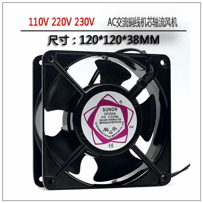 for SUNON DP200A 12038 220V AC Axial Cooling Fan 120x120x38mm Metal Case 12CM for Welding Machine Replacement for 2123HSL