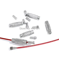 150 Sets Screw End Tip Caps Fit 1mm Bubble Gum Chokers Necklaces Copper Silver Tone 13mm