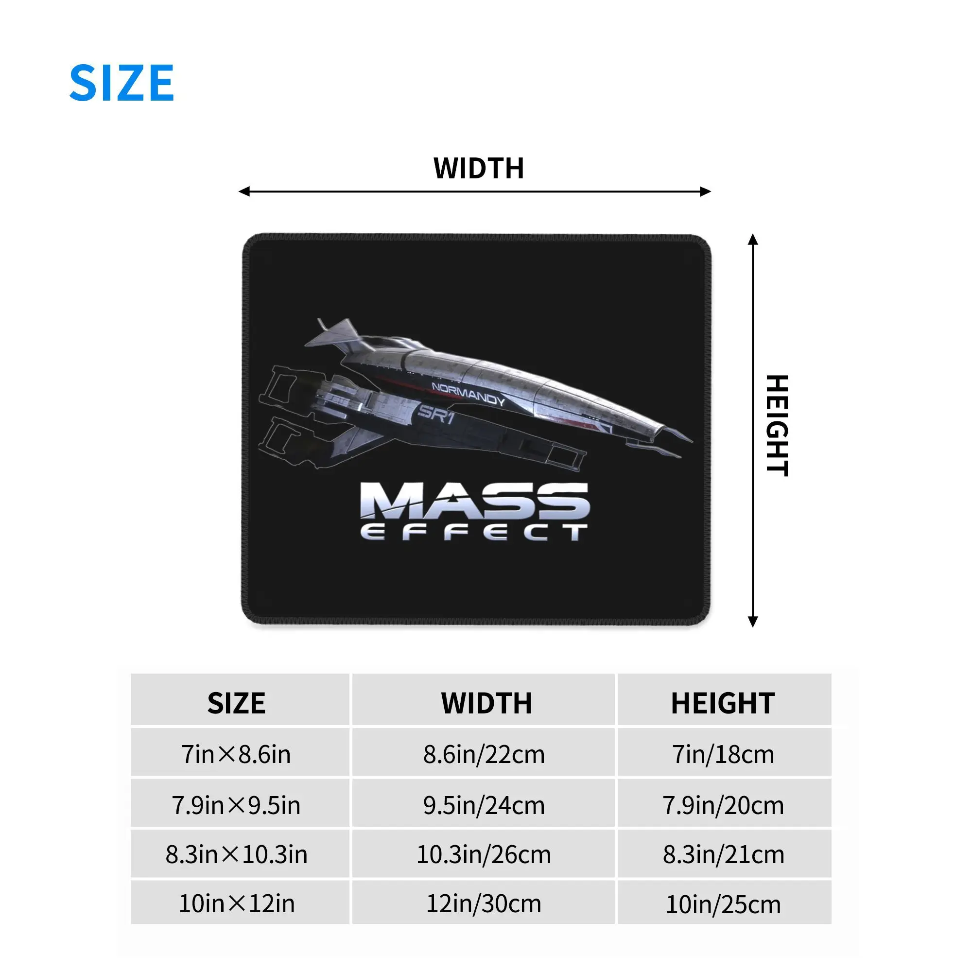 Mass Effect Normandy SR1 Mouse Pad Computer Keyboard Mouse Mat Gamer PC Laptop Desk Mat Office Accessories Table Mats