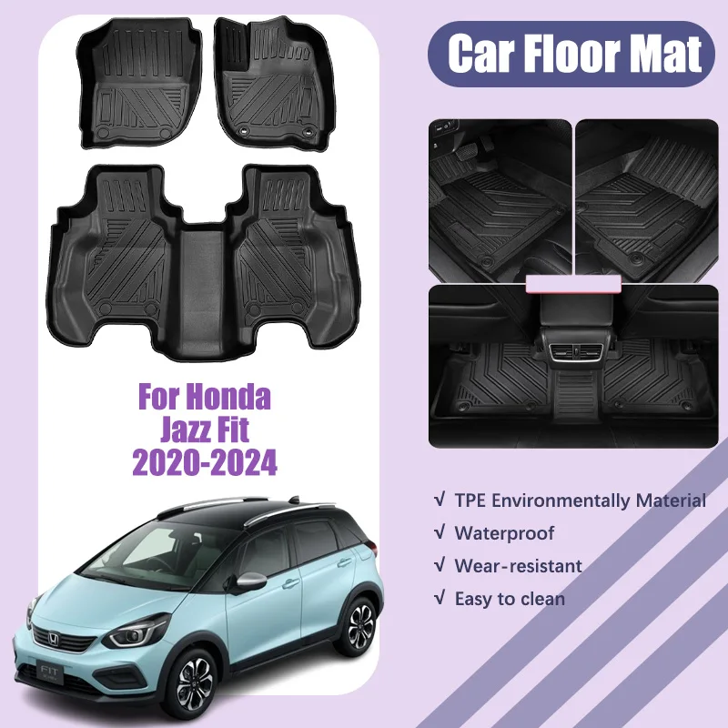 

Автомобильные коврики RHD для Honda Fit Jazz 2020-2024 GR GS 2021 грязеотталкивающие водонепроницаемые коврики для ног коврик под заказ автомобильные аксессуары